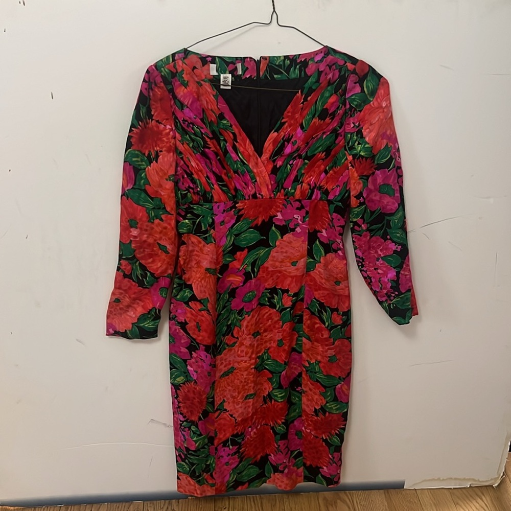 GILLIAN VINTAGE FLORAL 100% SILK DRESS SIZE‎ 4